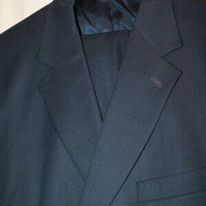 Classic Cut Stafford Navy Blue Suit Size 48 Trousers 44" x 26.5" 100% pure wool